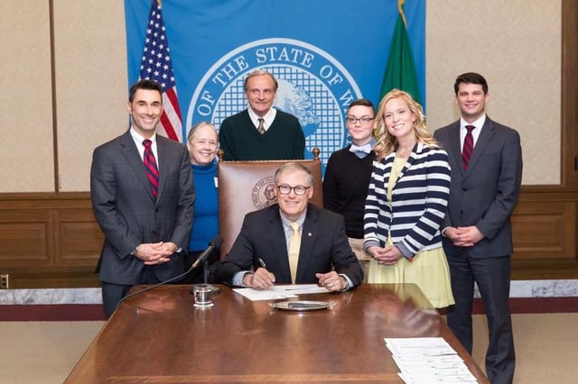 Cancer Can't team standing in the State of Washington Legislature