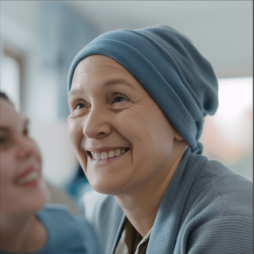 Cancer patient going through treatment at the hospital